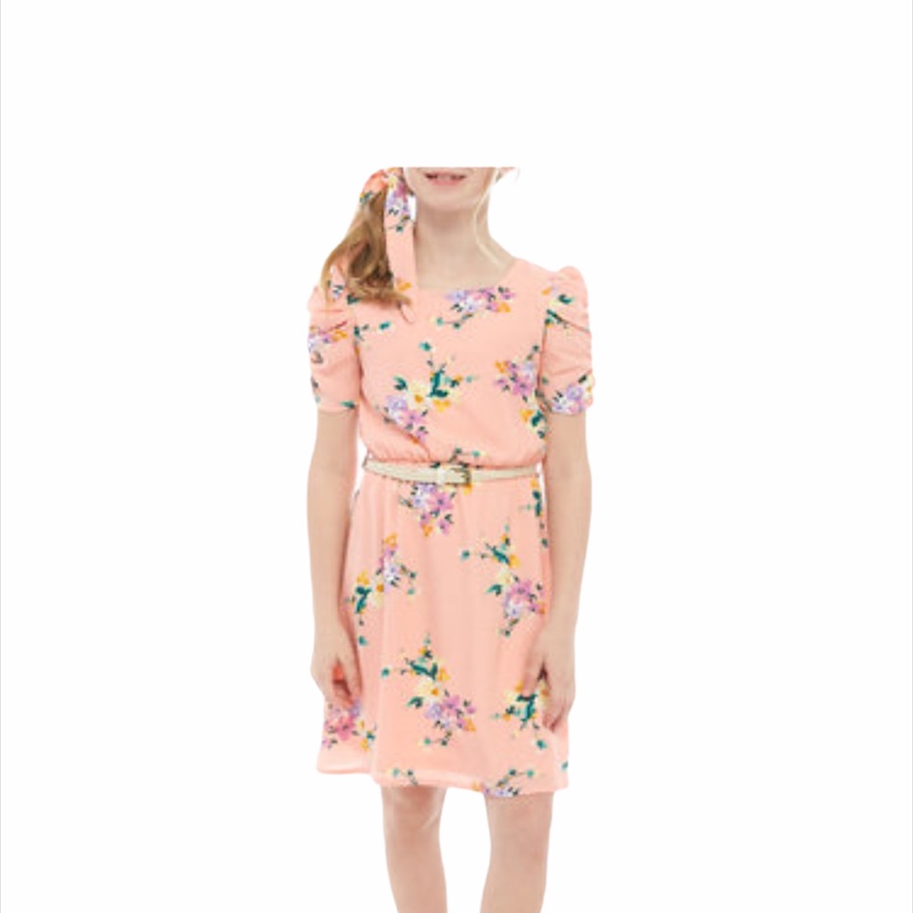 My Michelle Girls 7 Floral Dress & Scrunchie Set